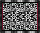 overall pattern with contrast stripe and piping