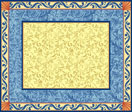 multi print fabric with piping